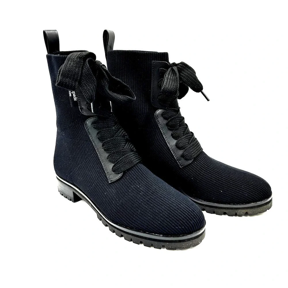 Kate spade new york Merigue Knit Combat Boots Size 5.5